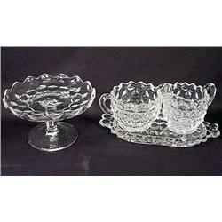 LOT OF FOSTORIA GLASSWARE - Creamer and Sugar with