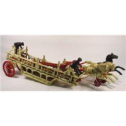 LOT OF CAST IRON TOYS - Horses, Fire Truck and Men