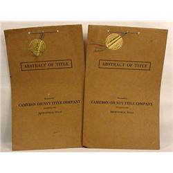 LOT OF 2 1936 CAMERON COUNTY TEXAS ABSTRACT LAND T