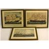 Image 1 : LOT OF 3 VINTAGE CLIPPER SHIP PRINTS - FRAMED - Ap