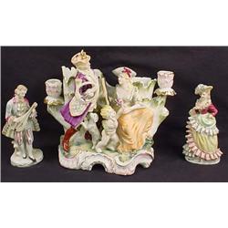 LOT OF 3 VINTAGE FIGURINES - UNMARKED - 1 is a Can