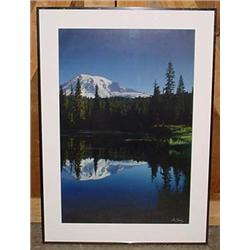 LARGE "MT. RAINIER REFLECTION LAKE" SIGNED PHOTO P