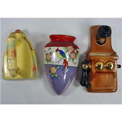 LOT OF 3 VINTAGE WALL POCKETS - INCL. HULL, MADE I