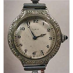 VINTAGE ELGIN LADIES WRIST WATCH W/ SAPPHIRE TIP O