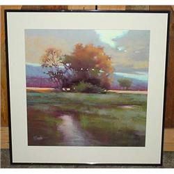 LARGE "AUTUMN FIELD" SIGNED PRINT BY BAGGETTA - FR