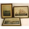 Image 1 : LOT OF 3 VINTAGE SHIP PRINTS - FRAMED - Incl. Clip