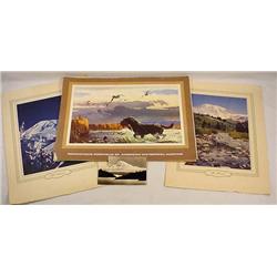LOT OF VINTAGE PRINTS - Incl. Mt. Rainier, Ducks, 