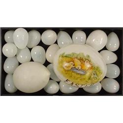 LARGE LOT OF GLASS EASTER EGGS - Incl. 1 Large Pai