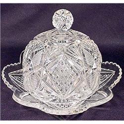 FOSTORIA GLASS COVERED BUTTER DISH