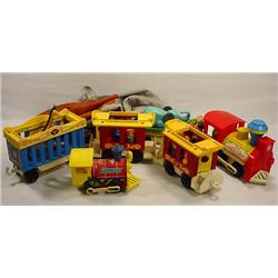 LOT OF VINTAGE FISHER PRICE TRAINS - Incl. Animals