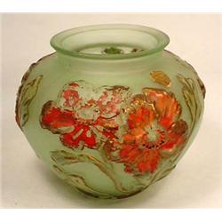 VINTAGE TIFFIN SATIN GLASS VASE W/ ORIG. STICKER