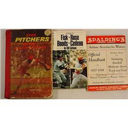 LOT OF VINTAGE BASEBALL BOOKS AND 1927-28 SPALDING