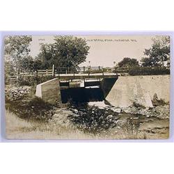 VINTAGE RPPC REAL PHOTO POSTCARD MEN ON NEW BRIDGE