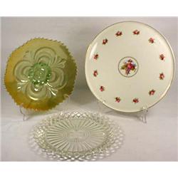 LOT OF 3 VINTAGE PLATES - INCL. FOSTORIA, GERMANY,