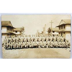 WW2 ERA RPPC REAL PHOTO POSTCARD US SOLDIERS AT FO