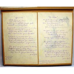 1931 SCRAPBOOK W/ POEMS - Contains 12 Hand Written