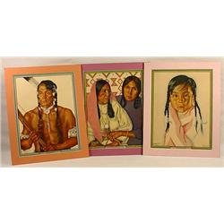 LOT OF 3 GREAT NORTHERN RAILWAY NATIVE AMERICAN IN