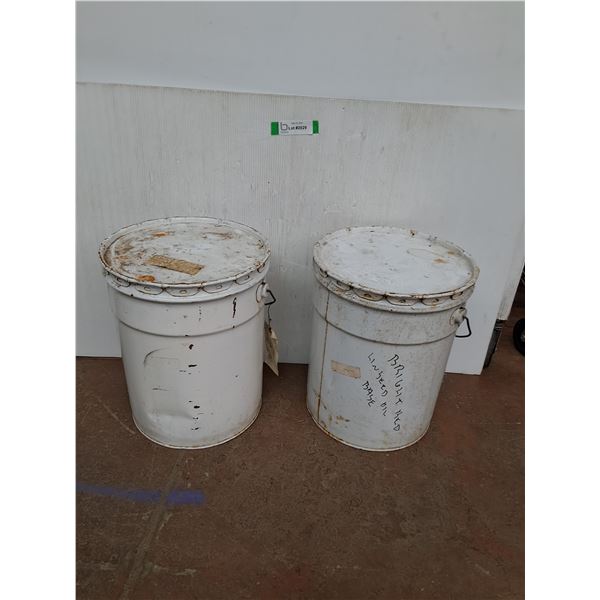*(2) Pails of Red Linseed Oil Base Paint- Appear Full, Can't Ship