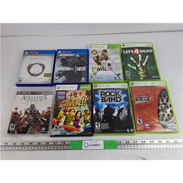 Assorted Xbox 360, PS4 & PS3 Games - Left 4 Dead, Rainbow Six Siege, Rock Band, Misc