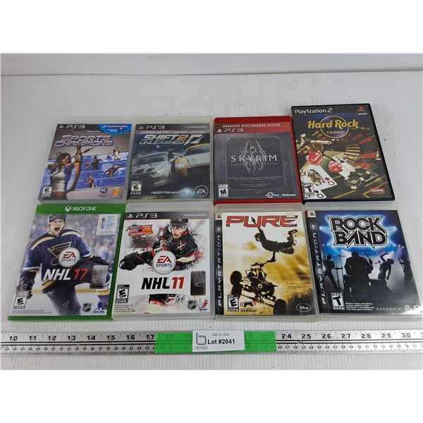 Assorted PS2, PS3 & Xbox One Games - NHL 17, Skyrim, Rock Band, Misc