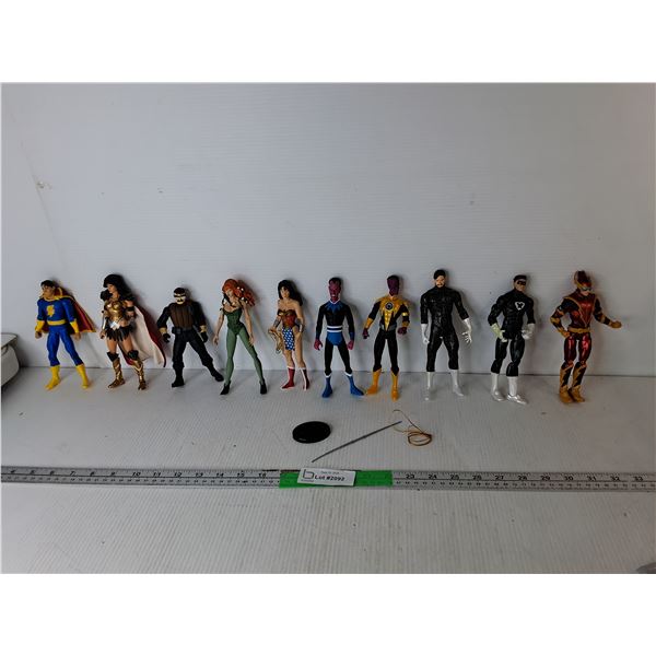(10) Action Figurines- Wonder Woman, Poison Ivy, Sinestro, Misc.