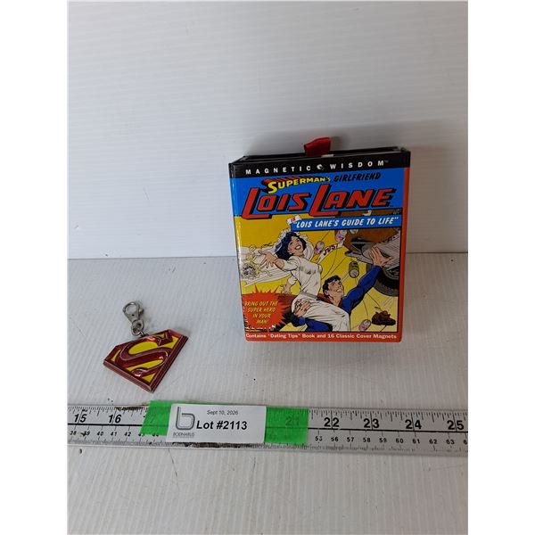 Superman Keychain & Lois Lane's Guide to Life Book & Magnets