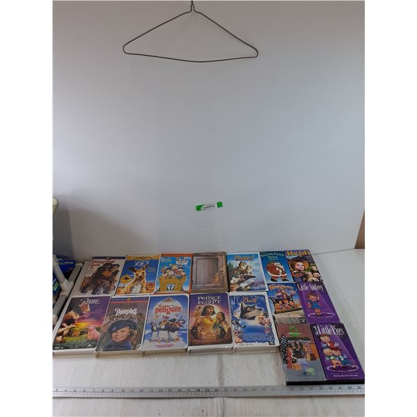 (16) VHS Tapes, Rugrats, Flintstones, Joey, Rugrats, Shirley Temple, Pebble Penguin