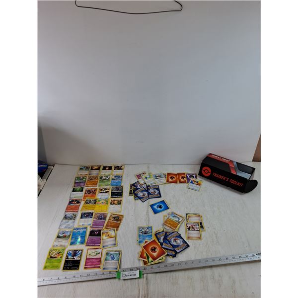 Assorted Japanese and English Pokémon Cards With Trainer Toolkit Card Container, Cannot Authenticate