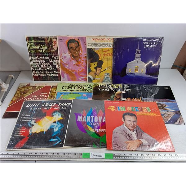 Assorted Vinyl Records - Webley Edwards, Jim Reeves, Little Grass Shack, Misc
