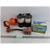 Image 1 : Coleman Propane Tanks, Elbow Pipe, T5 Toilet Chemical, Wall Plug Adapter - PICKUP ONLY