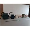 Image 1 : (2) Plastic Watering Cans up to 9.5" & (4) Ceramic Planters