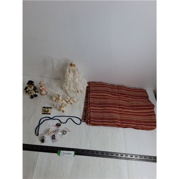 Ornaments, Lantern Chimney, Fabric Place Mats, Ear Rings, Necklace