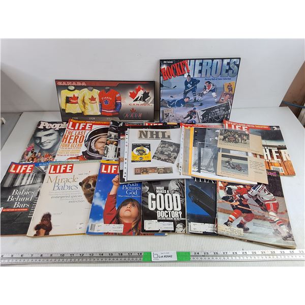 Assorted Life Magazines, NHL Plaques, Misc