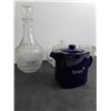 Image 2 : Glass Decanter, Tetley Teapot, Double Handled Sugar Bowls