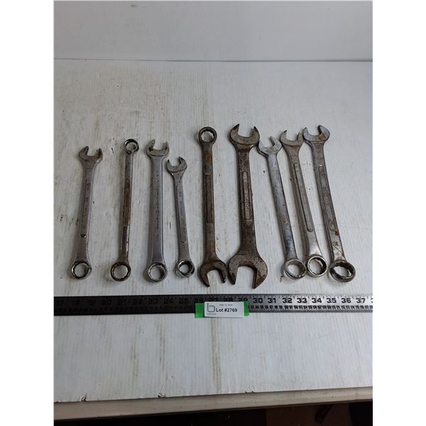(9) Assorted Imperial Sized Wrenches