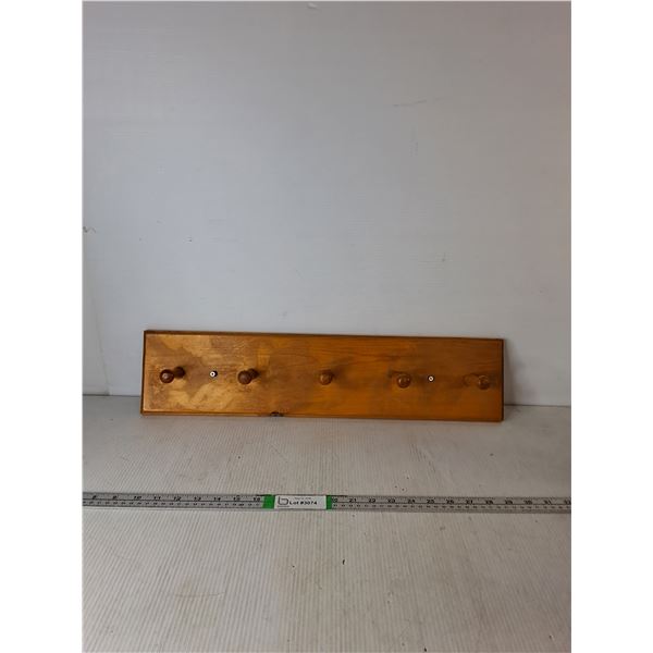 Wooden Wall Mounted Coat Rack 24"x6"