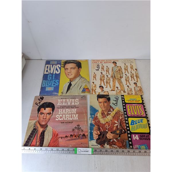 (4) Elvis Presley Records; G.I Blues, Harum Sacrum, Blue Hawaii, Misc