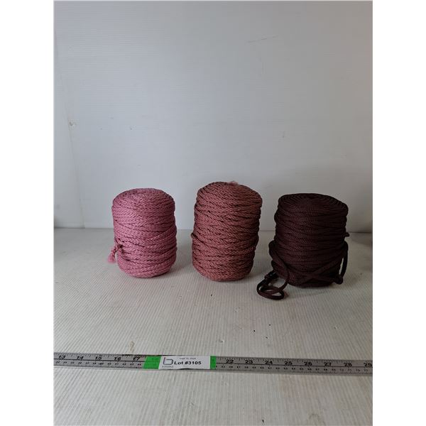 (3) Spools Of Knitted & Braided Craft Cord