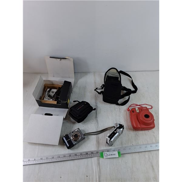 (4) Cameras, Nikon Coolpic L19, Canon PowerShot A1000, A75, Instax Mini 8 All Untested