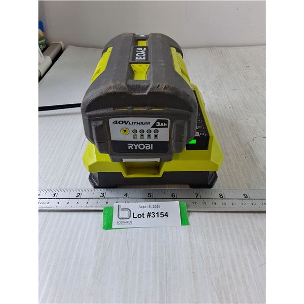 Ryobi 40v Lithium Power Charger and Battery Powers On As-Is