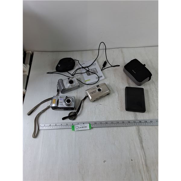 (3) Cameras, Kodak EasyShare DX4330, Olympus Trip 100R, Canon Powershot A85, Mouse All Untested