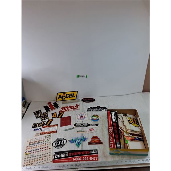 Assorted Stickers, Letters, Crime Stoppers Valemount BC, Fishing Club, Misc