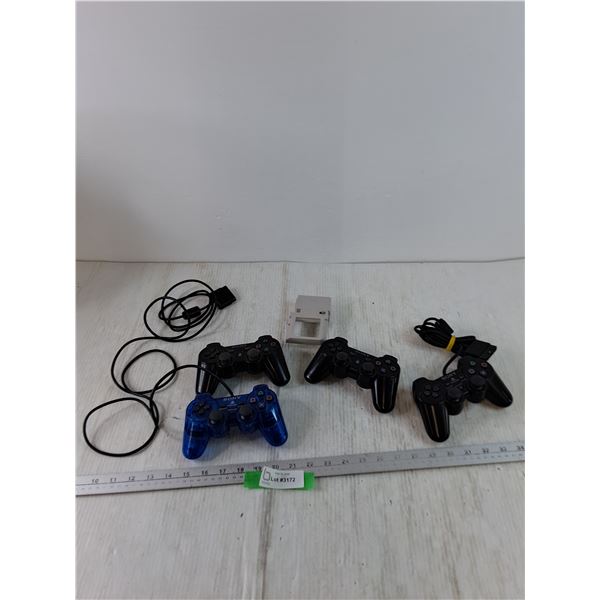 (2) PS2 (2) PS3 PlayStation Controllers and GameBoy GameLight Attachment All Untested