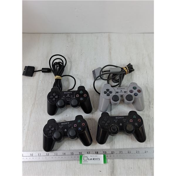 (2) PS2 (2) PS3 PlayStation Controllers Untested