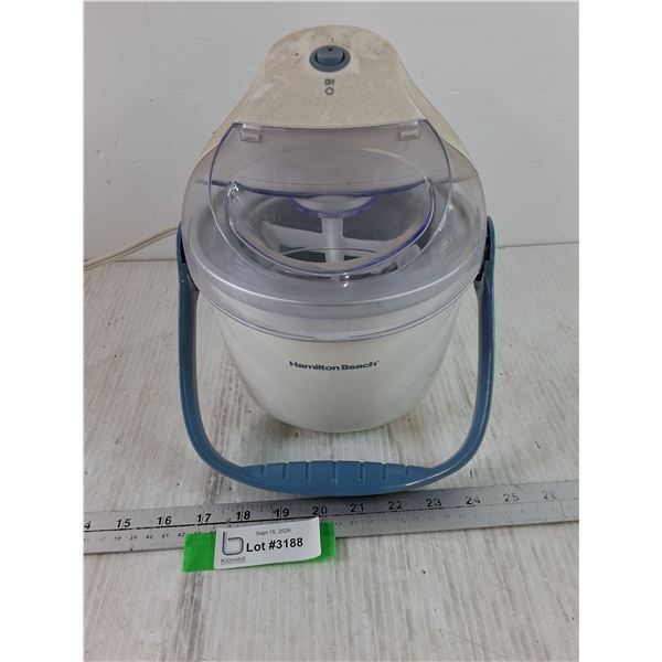 Hamilton Beach Electric Ice Cream Maker Powers On