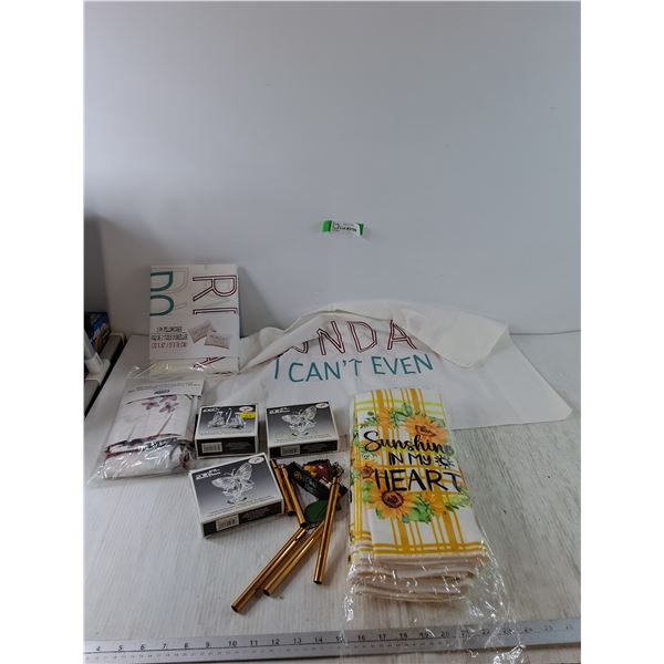 (2) Butterfly Earring Holders, Queen Size Pillowcase, (3) Day Of The Week Pillowcases, Sun Blanket