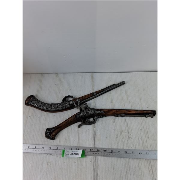 (2) Decorative Flintlock Wall Mount Pistols