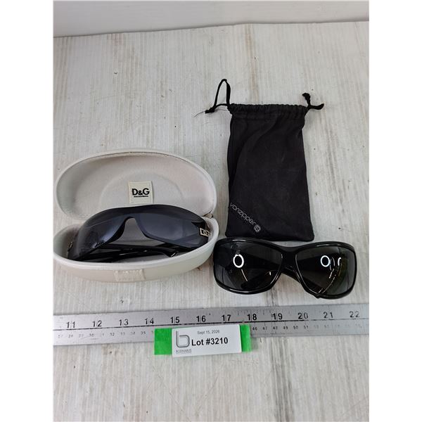 (2) Pairs Sunglasses, D&G, Van Zipper Brands