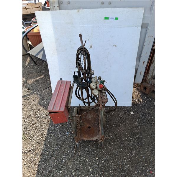 **Oxy-acetylene Tank Holder, Torches, Safety Goggles, Hose, PICKUP ONLY