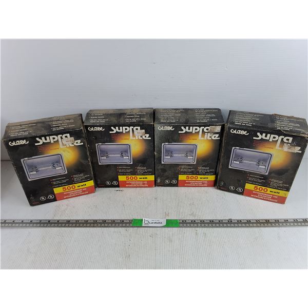 (4) Globe Supra Lite Quartz Halogen Flood Lite - As Is